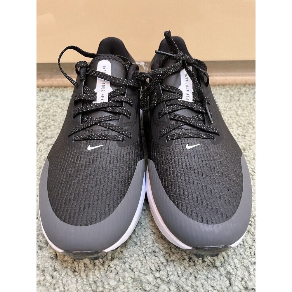 NEW NIKE AIR ZOOM INFINITY TOUR NEXT% BLACK WHITE GOLF SHOES SNEAKERS SIZE 9 - Picture 3 of 6